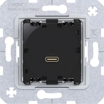 Hager Typ C Power Modul 65 W sw UP A.x/C.x USB-Ladesteckdose (WAS4154)