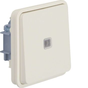 Hager mit Wippe beleuchtet W.1 IP55 polarweiß Wechselschaltereinsatz (WNA002B)