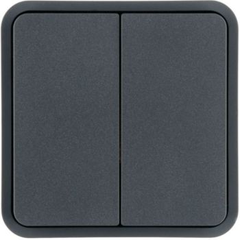 Hager 2f. für Taster BA AP W.1 IP55 grau Wippe (WNT944)