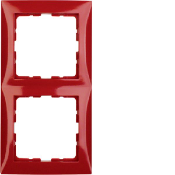 Berker 10128962, Rahmen 2fach S.1 rot glänzend