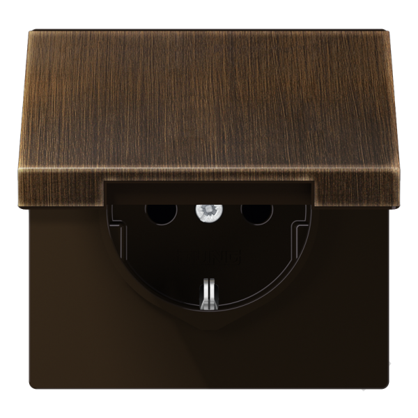Jung ME1521KLAT, SCHUKO Steckdose, 16 A 250 V ~, Schraubklemmen, Klappdeckel, Messing, Serie LS, Messing antik Jung ME1521KLAT, SCHUKO Steckdose, 16 A 250 V ~, Schraubklemmen, Klappdeckel, Messing, Serie LS, Messing antik