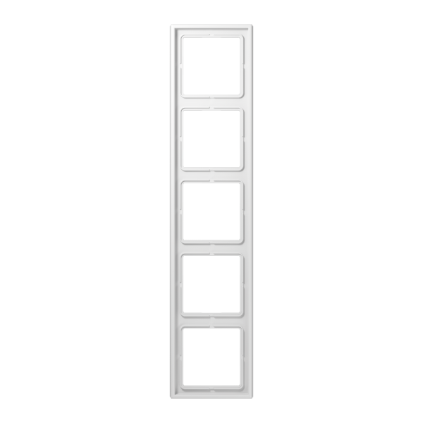Jung LS985WW, Rahmen 5fach, senkrechte und waagerechte Montage, Duroplast, LS 990, alpinweiß