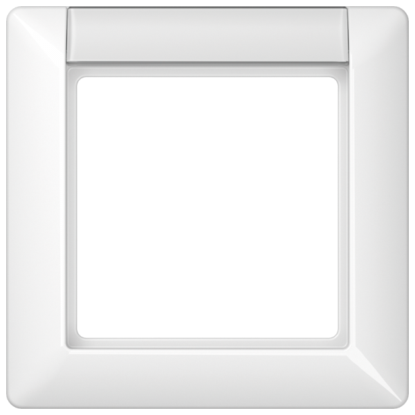 Jung AS581NAWW, Rahmen 1fach, mit Schriftfeld, senkrechte und waagerechte Montage, Duroplast, AS 500, alpinweiß