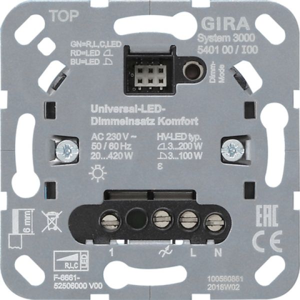 Gira 540100,S3000 Uni-LED-Dimmeins. Komfort Einsatz