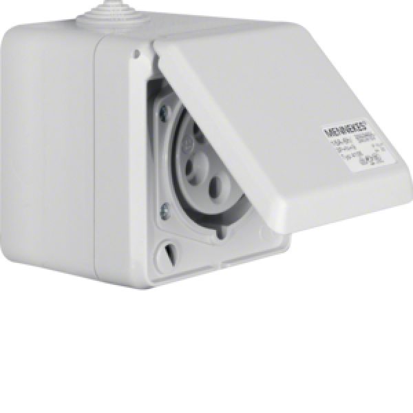 Berker 558001, CEE Steckd. AP 5Pol 16A mit Klappdeckel