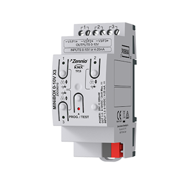 Zennio  MINiBOX 0-10V X3, ZIO3X010 , Multifunktionsaktor mi 3x 0-10V