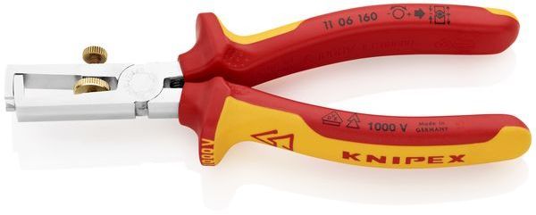 Knipex chrom isol. VDE 1000V 160mm Abisolierzange (11 06 160)