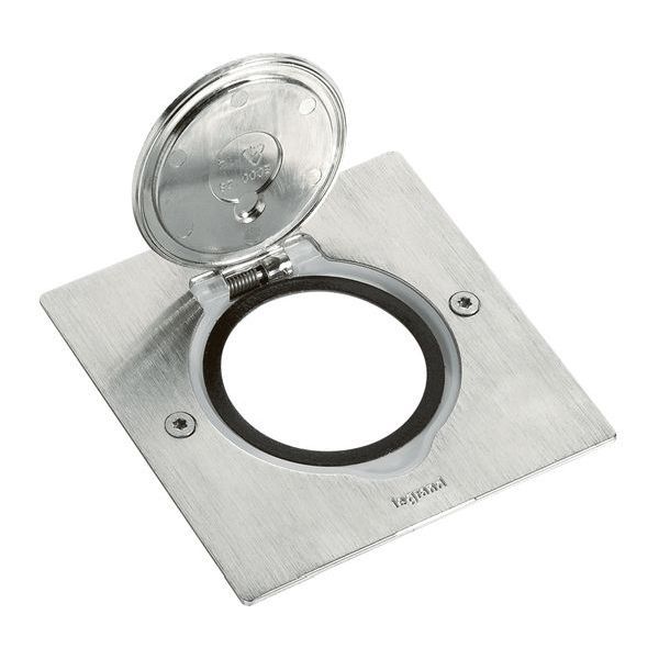 Legrand 1x2Mod Inox quadratisch Deckelsatz (089700)