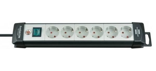 Brennenstuhl Premium-Line 6fach sw/ligrau 5m m.Scha. Steckdosenleiste (1951560101)
