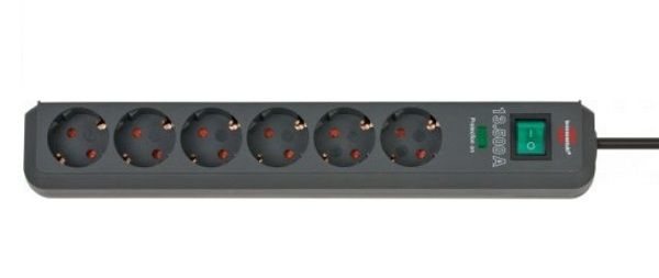 Brennenstuhl Eco-Line 6fach anthrazit 5m 13.500A Steckdosenleiste (1159710515)