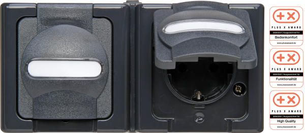 Heinrich AP-FR Std2f.wgr. BlueElectric anthrazit Schutzkontakt-Steckdose (131215003)