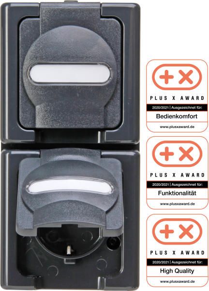 Heinrich AP-FR Std2f.skr. BlueElectric anthrazit Schutzkontakt-Steckdose (131415009)