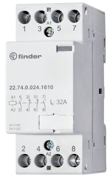 Finder 3 Schließer 1 Öffner 32A Spule 24V Installationsschütz (22.74.0.024.1717)