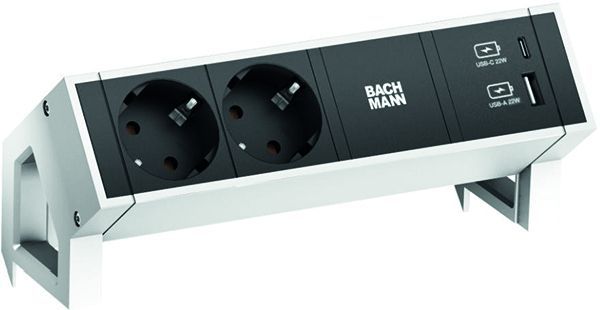 Bachmann DESK2 2xCEE7/3 1xUSB A&C 22W 0,2m Steckdosenleiste (902.932)
