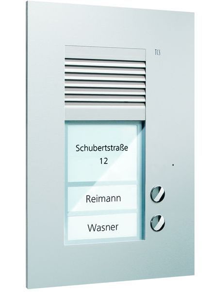 TCS PUK02/1-EN UP 2 Tasten 1spaltig silber Audio-Türstation (PUK02/1-EN)