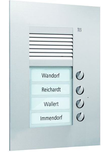 TCS PUK04/1-EN UP 4 Tasten 1spaltig silber Audio-Türstation (PUK04/1-EN)