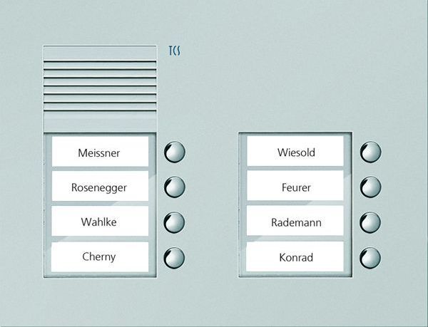 TCS PUK08/2-EN UP 8 Tasten 2spaltig silber Audio-Türstation (PUK08/2-EN)