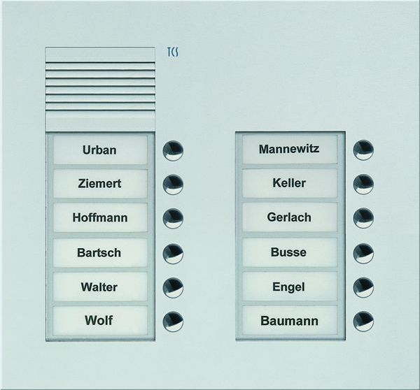 TCS PUK12/2-EN UP 12 Tasten 2spaltig silber Audio-Türstation (PUK12/2-EN)