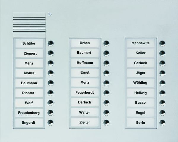 TCS PUK27/3-EN UP 27 Tasten 3spaltig silber Audio-Türstation (PUK27/3-EN)