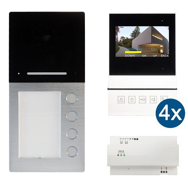HHG Set mit AS AP 4-Fam. mit Monitor Basic Video-Sprechanlagen-Set (Villa AP Set 4 B)