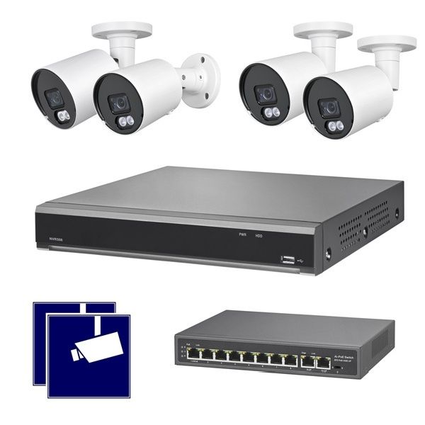 Indexa NWA23 SET 2MP mit PoE-Switch Netzwerk-Überwachungsset (26579)