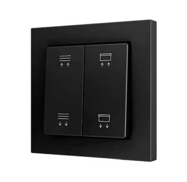 Zennio ZS55 Soft für 4 Binäreing. 55x55 sw Doppeltaster (ZS552PB4A)