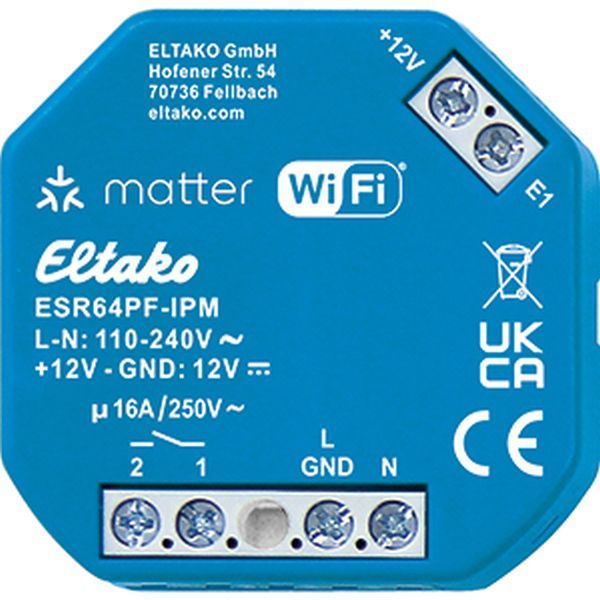 Eltako m. IP Matter über Wi-Fi opt. EnOcean 16A Stromstoß-Schaltrelais (30064021)