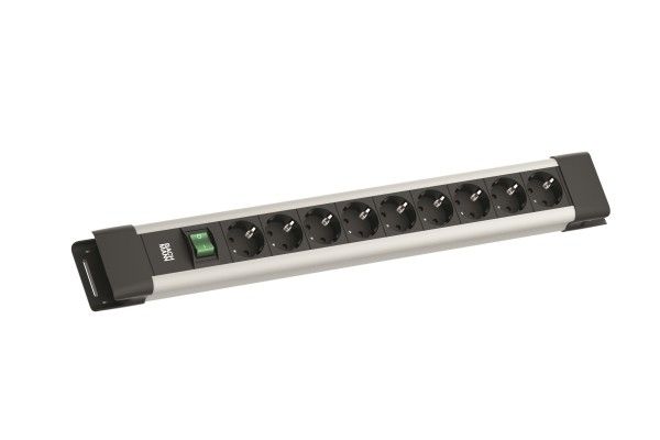 Bachmann 9xCEE7/3 1xSchalter 2,0m CEE7/7 grau Steckdosenleiste (BM005902)