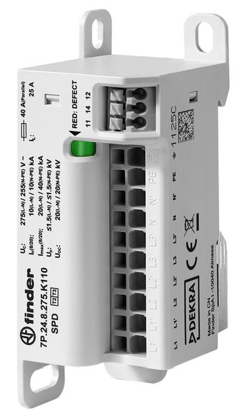 Finder SPD Typ 2+3 3-phasig FM Überspannungsableiter (7P.24.8.275.K110)