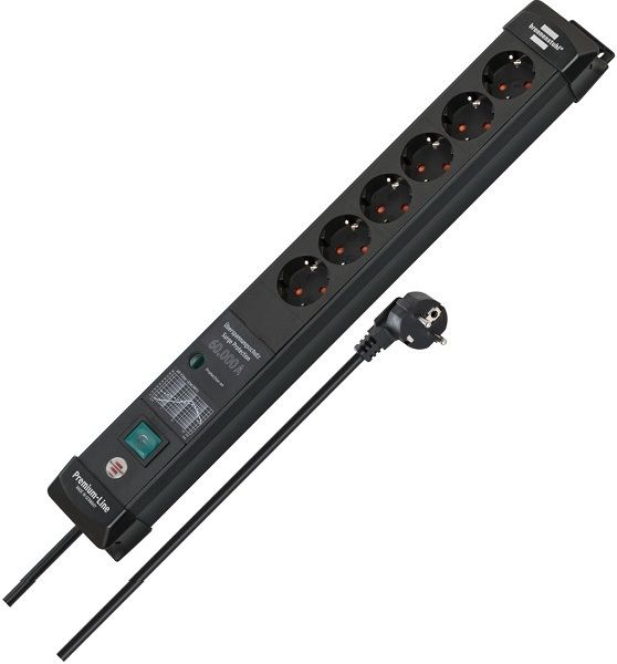 Brennenstuhl Premium-Line ÜSS 6fach schwarz Steckdosenleiste (1951160402)