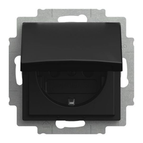 Busch-Jaeger 20 EUKB-915 m.Klappdeckel Safety+ sw m Steckdoseneinsatz SCHUKO (2CKA002013A5540)