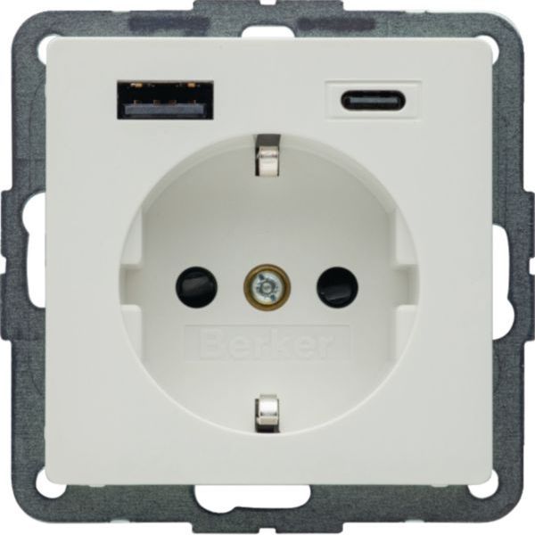 Berker USB AC 20W PD Q.x polarweiß samt SCHUKO-Steckdose (48146089)