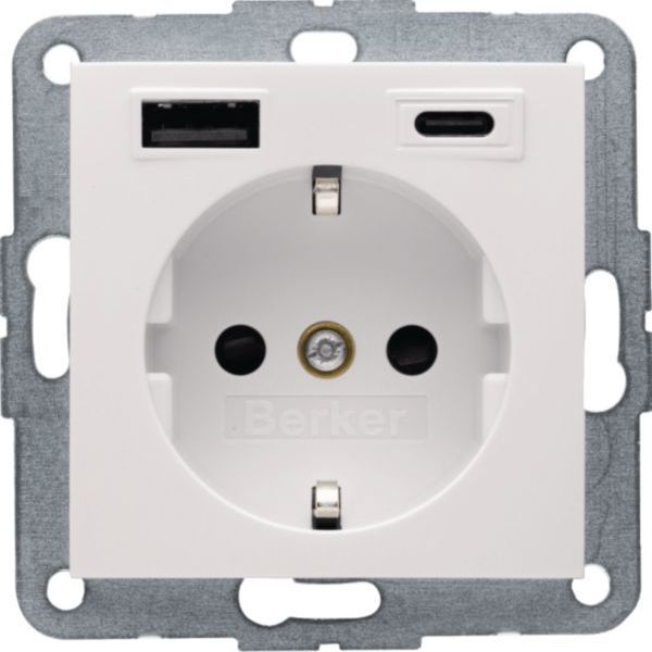 Berker USB AC 20W PD S.1 weiß glänzend SCHUKO-Steckdose (48148982)