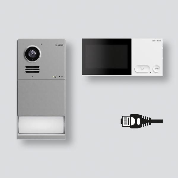 Siedle IQSL-0 Mattchrom LAN-Set  - ohne Blende - (210013218-00)