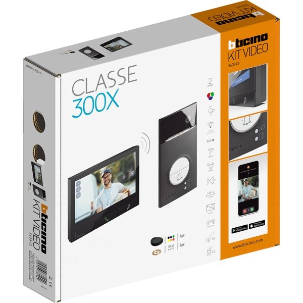 Bticino Flex, ONE LINEA3000 Sw+CLASSE300X Dark Video-Set (363943)