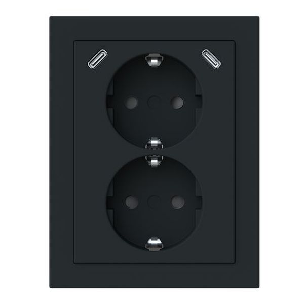 Busch-Jaeger 202EAPJB2USBC-885Safety+m.2xUSBC sw matt Doppelsteckdose SCHUKO (2TKA00006024)