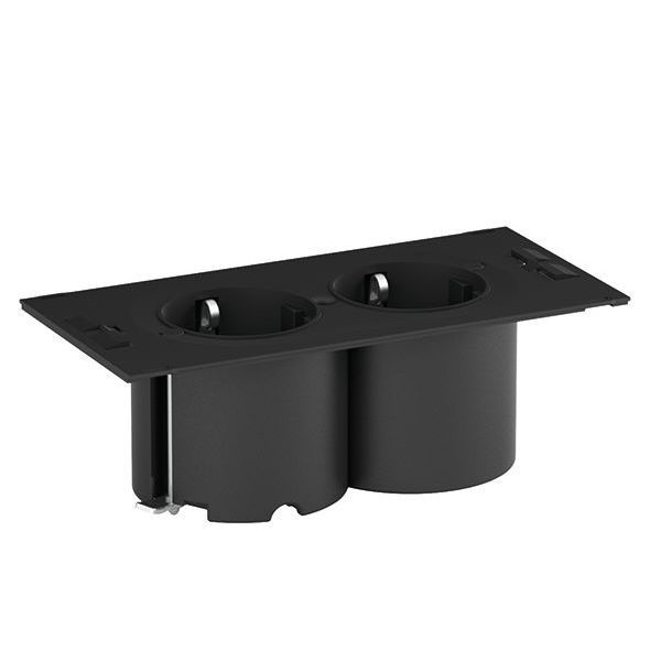 Bachmann DUE 2xCEE7/3 Strom 2,0m AEH schwarz Steckdosenleiste (929.000)
