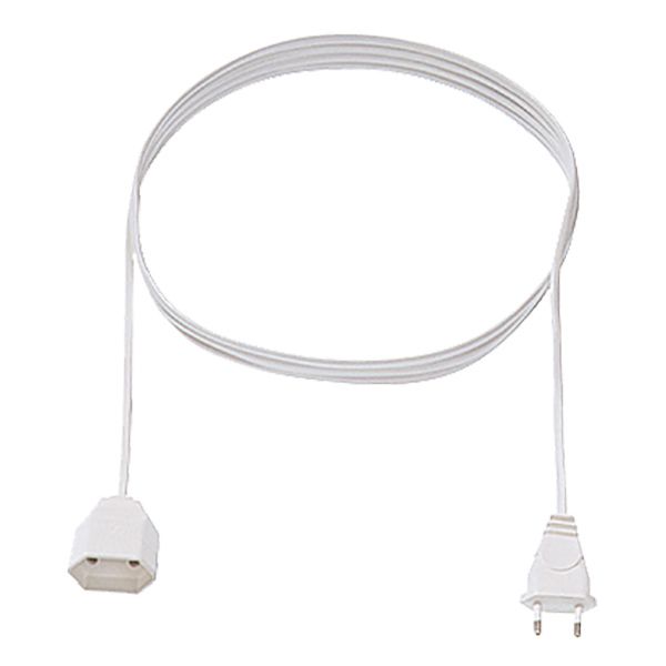 Bachmann 233.286 H03VVH2-F 2x0,75 5,0m weiss Verlängerung Euro flach (233.286)