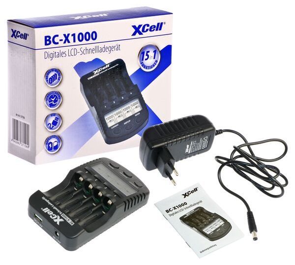 Hückmann Xcell BC-X1000 mit LCD-Display Schnellladegerät (137156)