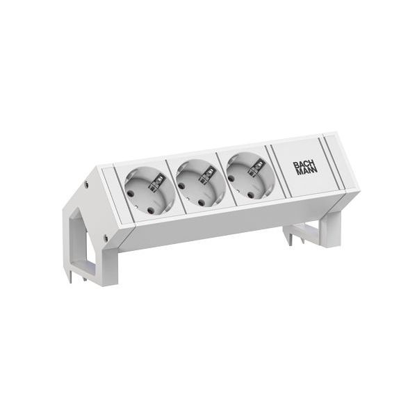 Bachmann DESK2 white 3xCEE7/3 0 2m GST18 RAL9010 Steckdosenleiste (902.3205)