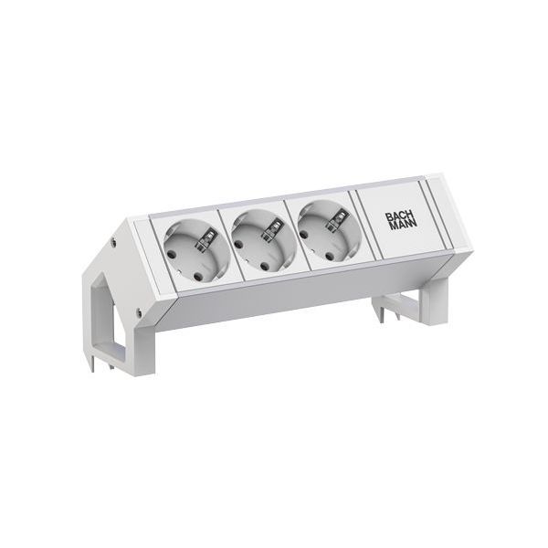 Bachmann DESK2 ALU WHITE 3xCEE7/3 0 2m GST18 Steckdosenleiste (937.406)