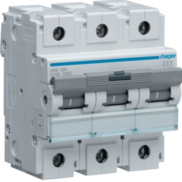 Hager HMC390 3polig C100A 4,5M 15kA Leitungsschutzschalter (HMC390)