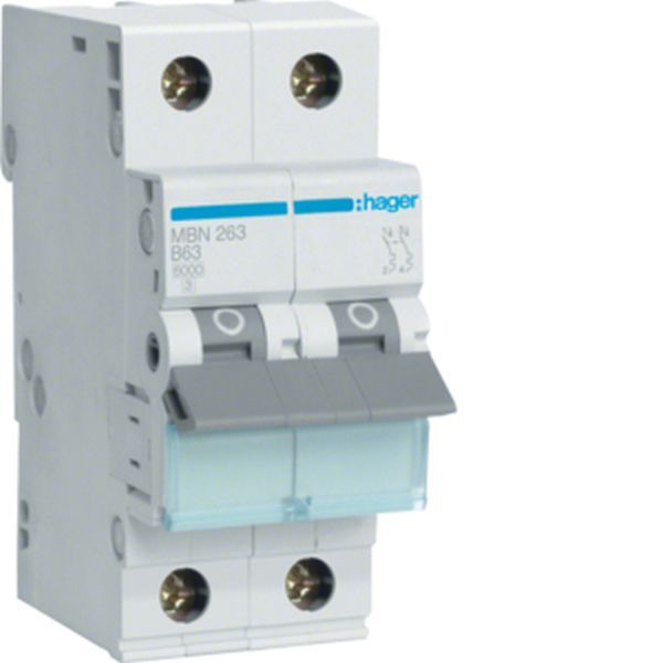 Hager MBN263 2polig B63A 6kA Leitungsschutzschalter (MBN263)