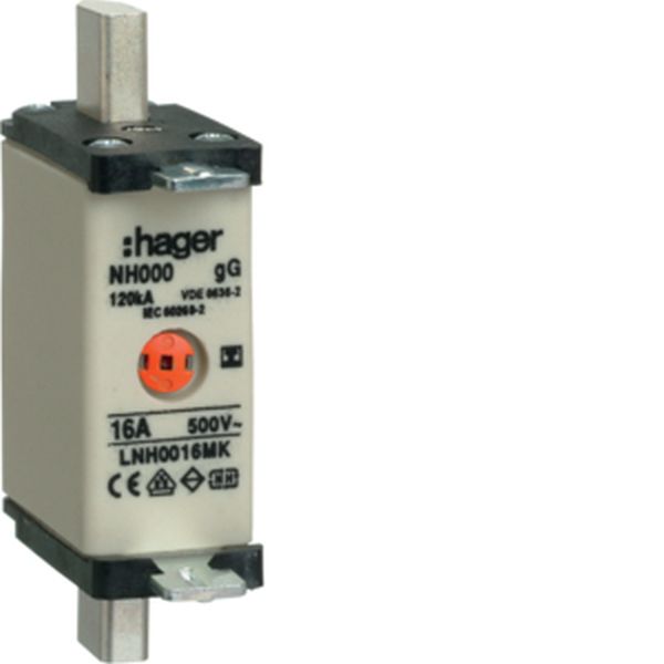 Hager LNH0016MK NH000 gG 500V 16A Iso-Griff NH-Sicherungseinsatz (LNH0016MK)