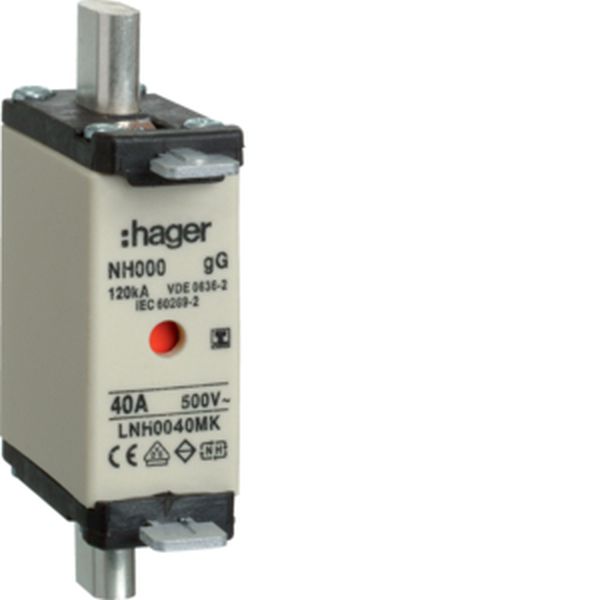 Hager LNH0040MK NH000 gG 500V 40A Iso-Griff NH-Sicherungseinsatz (LNH0040MK)