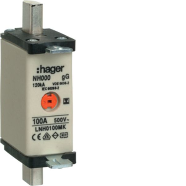Hager LNH0100MK NH000 gG500V 100A Iso-Griff NH-Sicherungseinsatz (LNH0100MK)