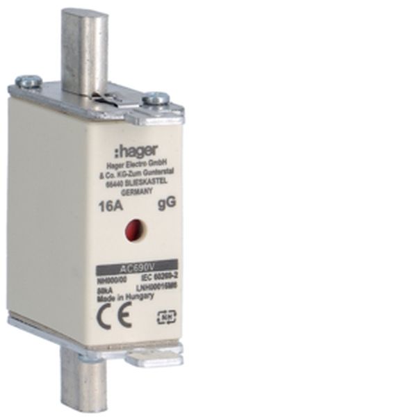 Hager LNH00016M6 NH00 gG 690V 16A K-Melder NH-Sicherungseinsatz (LNH00016M6)