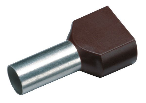 Cimco 2x10,0qmm x 14mm braun Zwillings-Aderendhülse (187728)