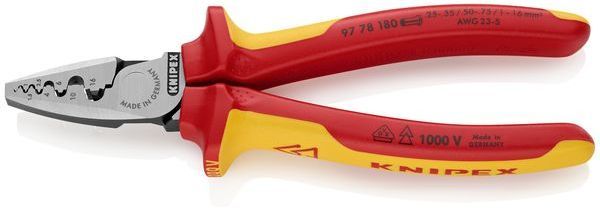 Knipex für Aderendhülsen iso. 180mm 0,25-16qmm Crimpzange (97 78 180)