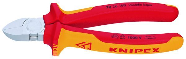 Knipex iso. VDE-geprüft 160mm mit kl. Facette Seitenschneider (70 26 160)